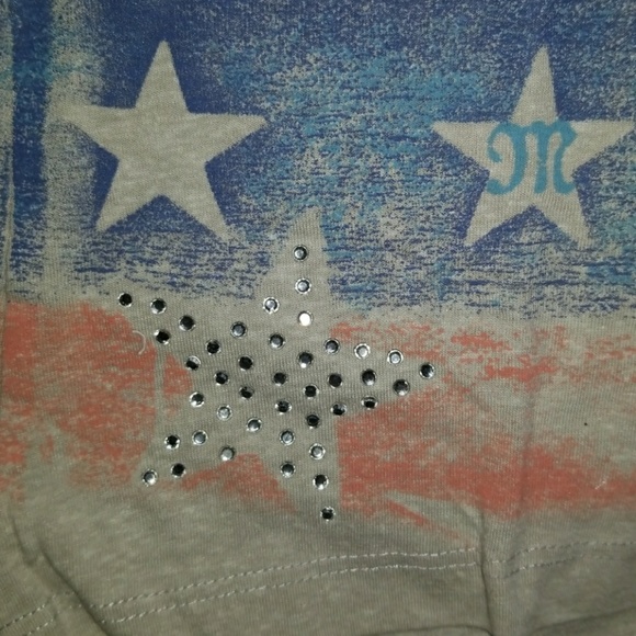 Miss ME small draw string flag / bling shorts NWT - Picture 2 of 3